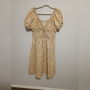 Floral Yellow Midi Dress